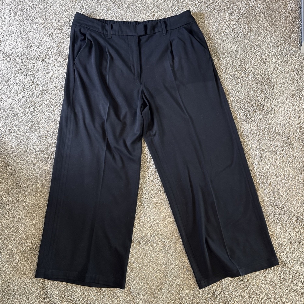 American Eagle Women's Wide Leg Stretch High Rise Dress Pants Black Size 16